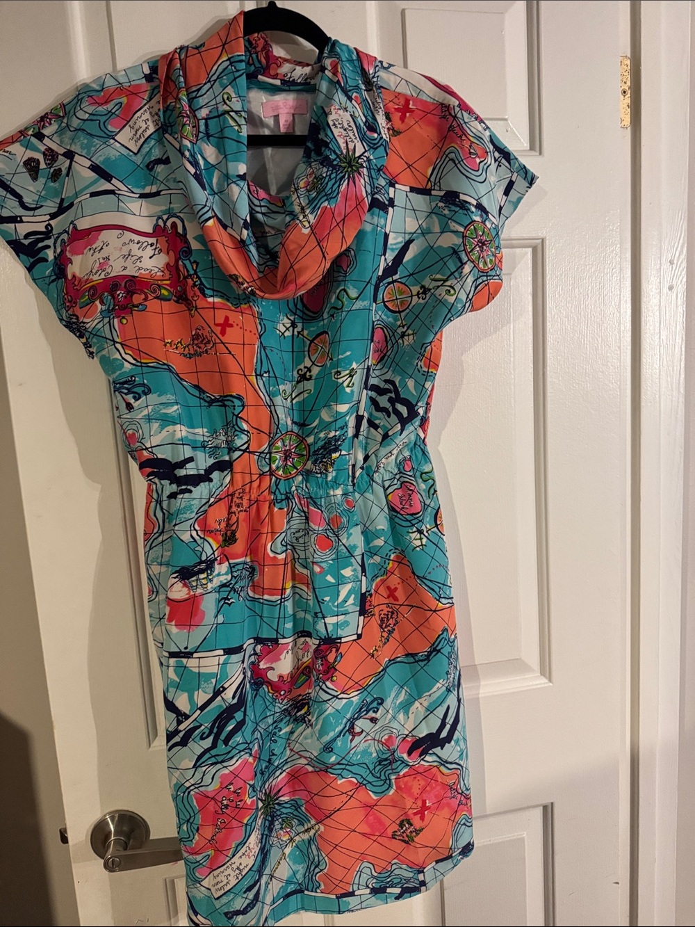Lilly Pulitzer X marks the spot Mini Dress in Teal & Coral